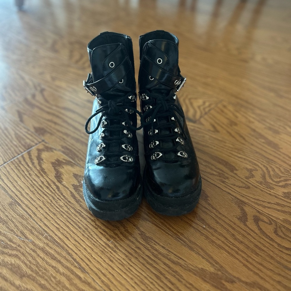 Jeffrey Campbell Black Combat Boots